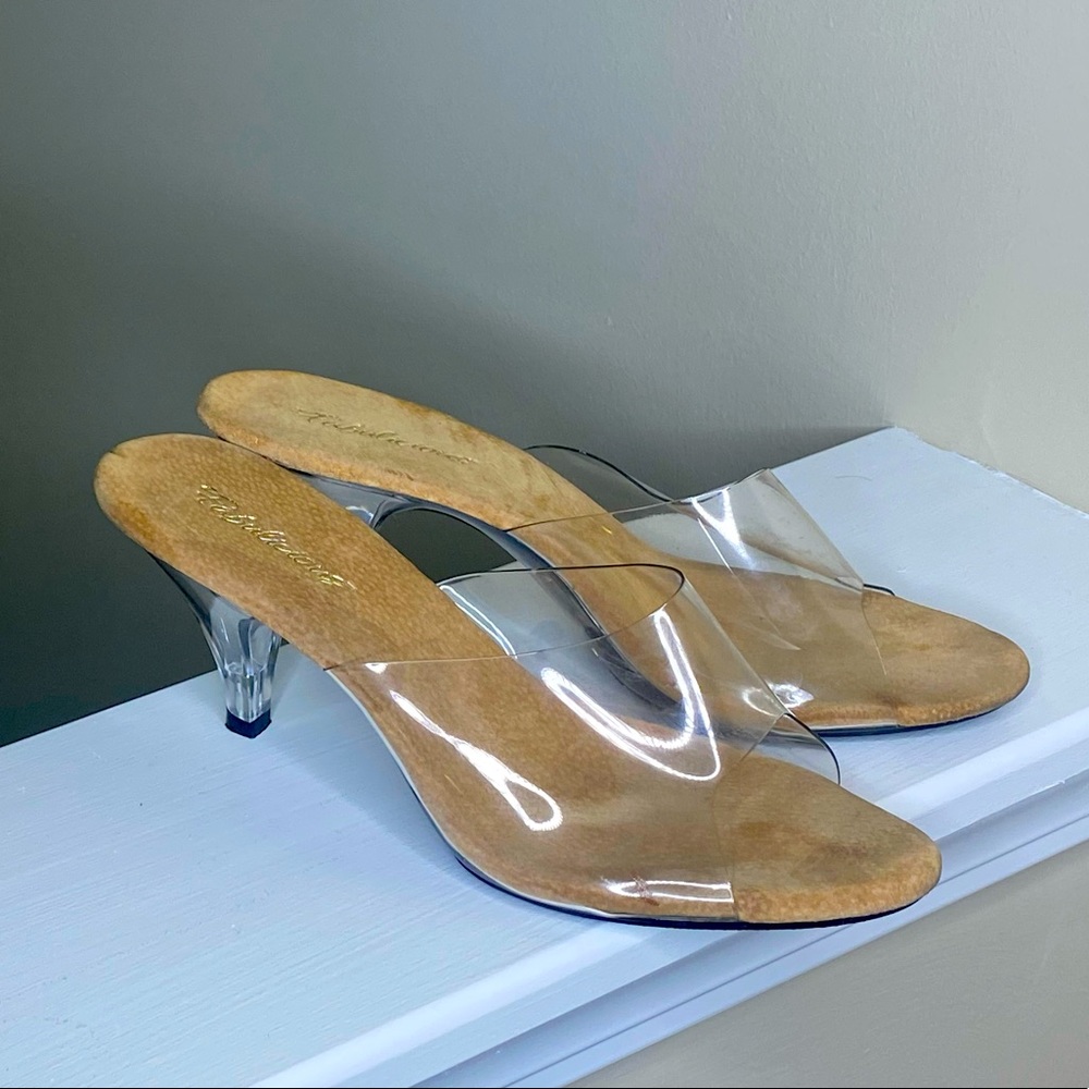 Clear kitten heels